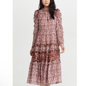 Amazing En Saison Metallic Floral
Tiered Midi Dress